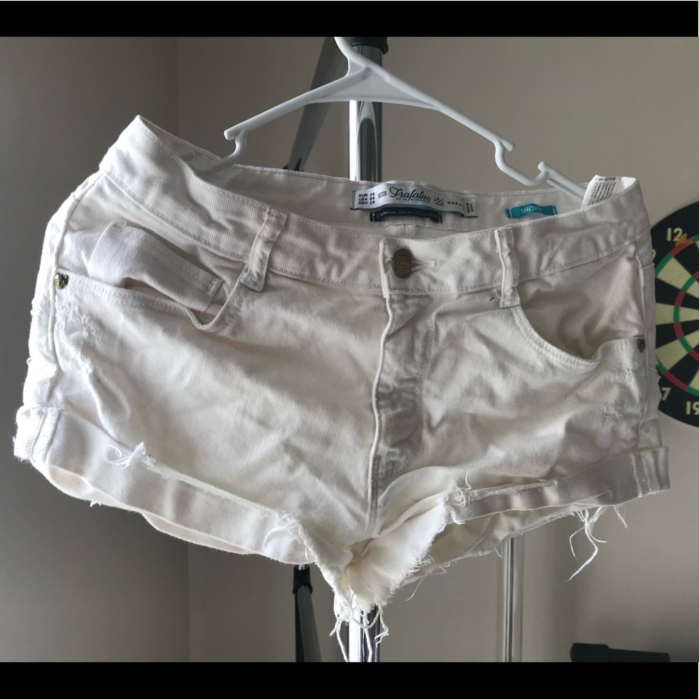 White jean shorts